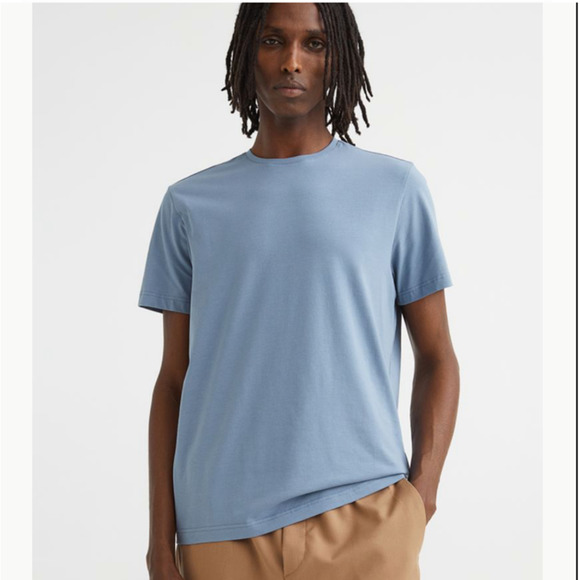 H&M Slim Fit Grey Cotton Spandex T-shirt - Picture 1 of 6